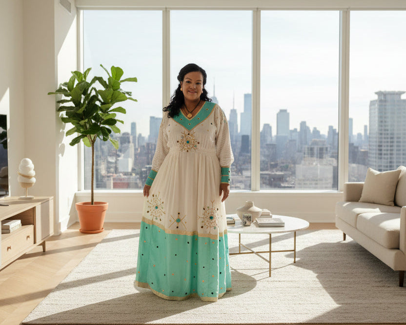Habesha Kemis Zuria Tielf Ethiopian and Eretrean Traditional dress